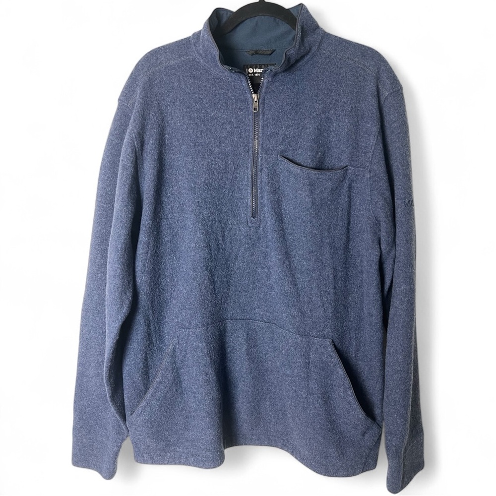 Marmot - Men’s Ryerson Fleece 1/4‎ Zip Wool Blend Pullover Blue - Sz. XL